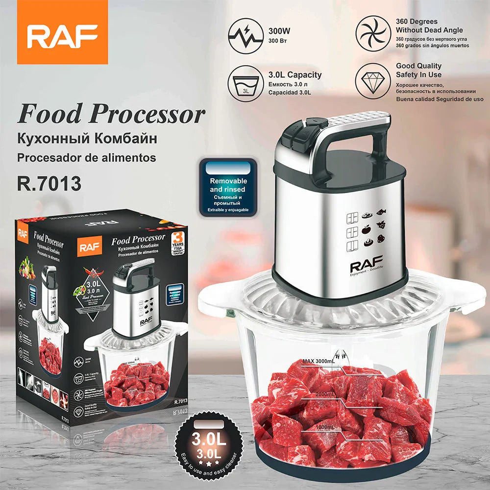 Robot culinaire RAF 3.0L avec bol en verre transparent R.7013