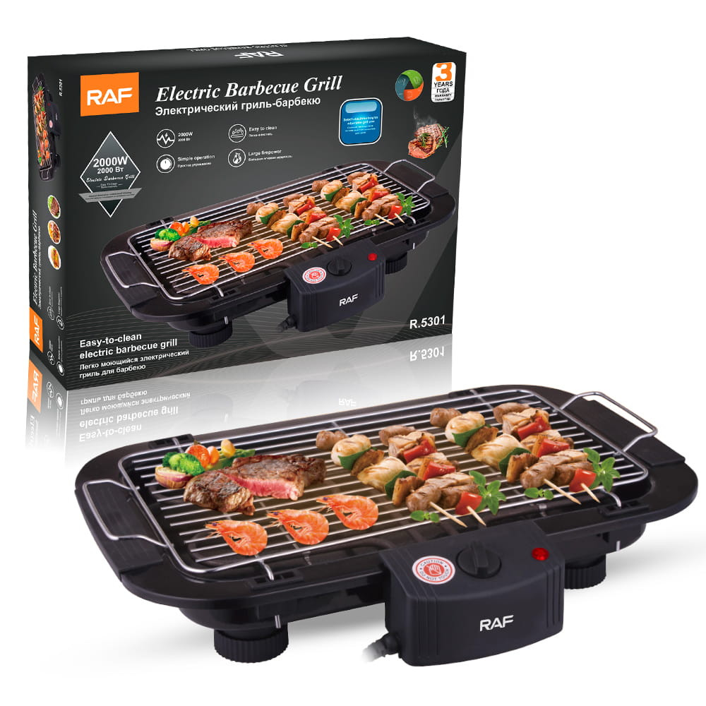 Gril électrique sans fumée RAF R.5301 – Barbecue de table antiadhésif