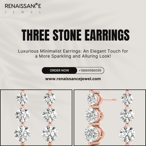 Rose Gold Three-Stone Diamond Drop Earrings in White Gold.png