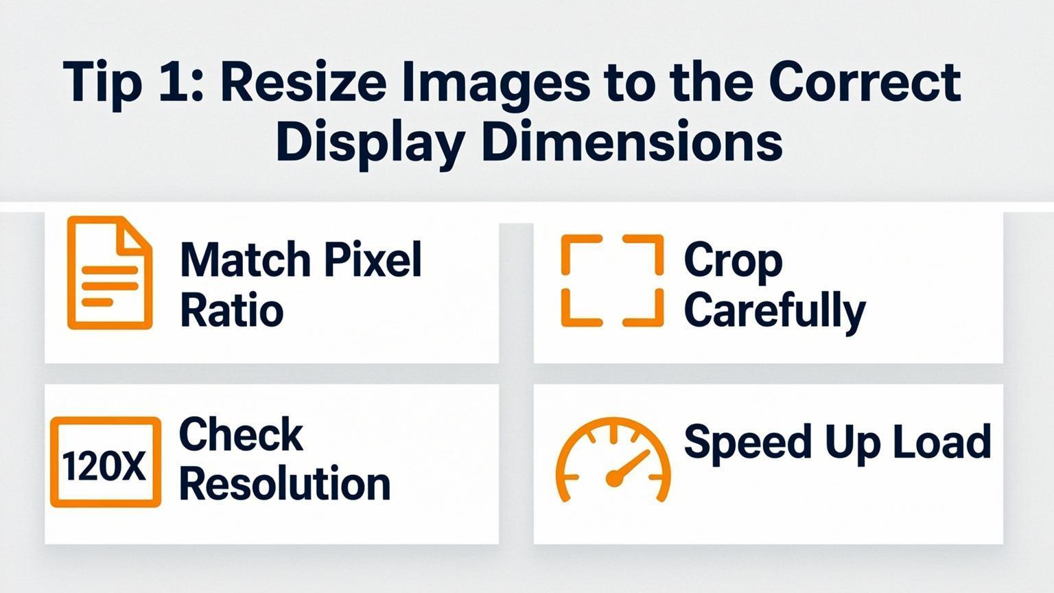list visual: Tip 1: Resize Images to the Correct Display Dimensions