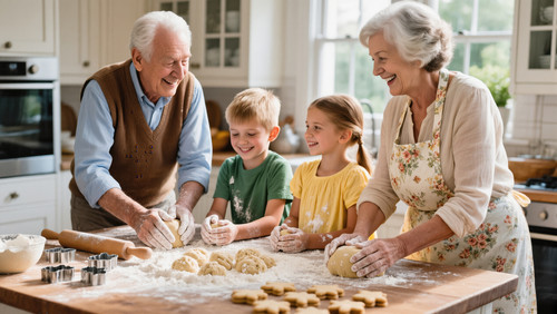 vecteezy grandparents and grandchildren baking cookies together in a 68218452.jpg