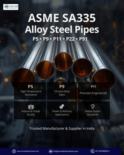 ASME SA335 Alloy Steel Pipes Manufacturer & Supplier in India | Mcneil Instrument.jpg