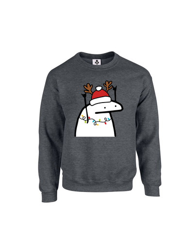 c654 doodle christmas stickman+Sweat Dark Heather.jpg