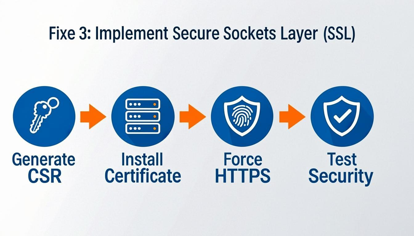 tutorial visual: Fixe 3: Implement Secure Sockets Layer (SSL)
