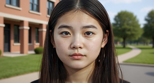 Make lips smaller and background in a high school.jpg