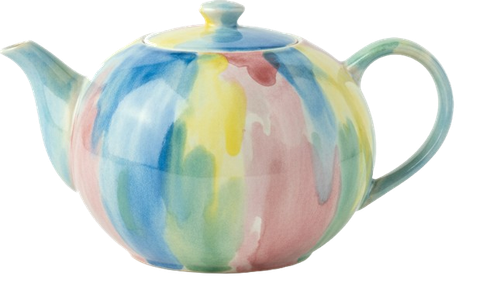 Colorful Abstract Watercolor Ceramic Teapot with Pastel Paint Strokes Isolated 1001png6a01b2d2675e7 .png