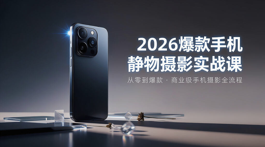 2026爆款手机静物摄影实战课，手机也能拍出商拍感静物图