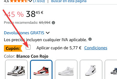 captura de pantalla de ayuda para conseguir la oferta temporal