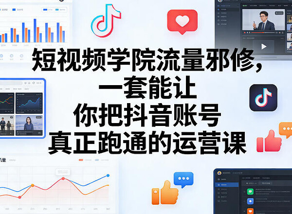 短视频学院流量邪修，一套能让你把抖音账号真正跑通的运营课