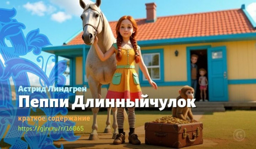Читать краткий пересказ книги Астрид Линдгрен «Пеппи Длинныйчулок». Пеппи Длинныйчулок, Астрид Линдг.jpg