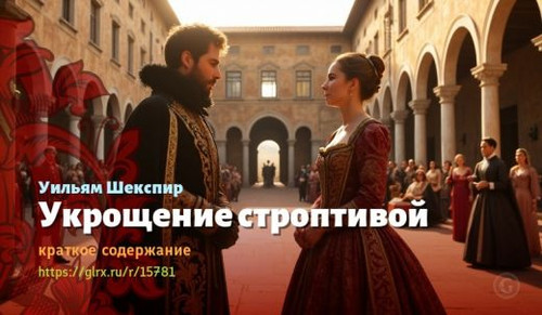 Читать краткий пересказ романа Уильяма Шекспира «Укрощение строптивой». Укрощение строптивой, Шекспи.jpg