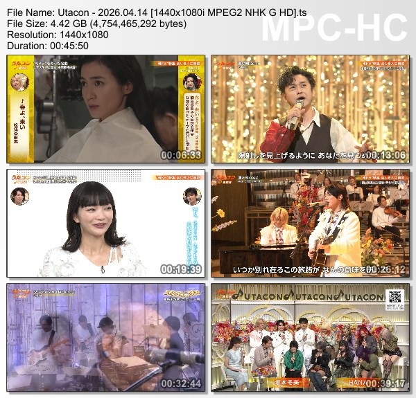 [TV-Variety] うたコン – 2026.04.14
