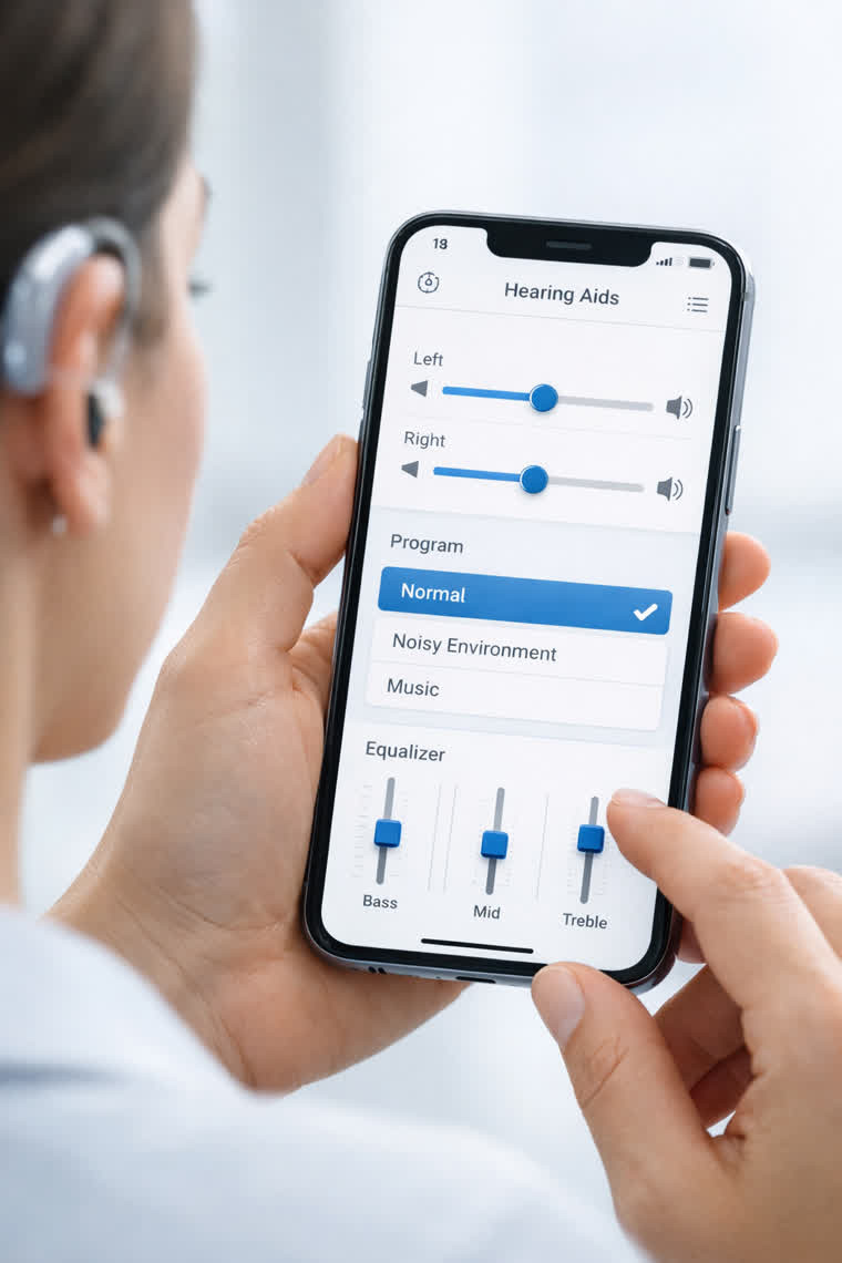 iHEAR Matrix smartphone app control interface
