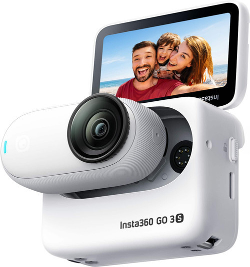 Hình ảnh rò rỉ máy ảnh Insta360 Micro Four Thirds màu trắng với ống kính