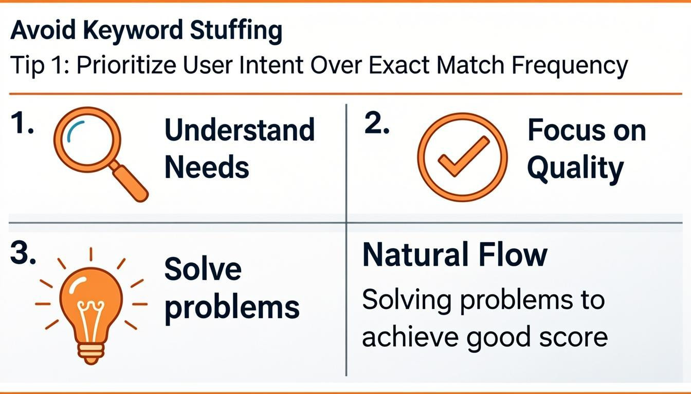 list visual: Tip 1: Prioritize User Intent Over Exact Match Frequency