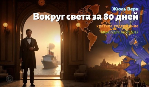 Читать краткий пересказ романа Жюля Верна «Вокруг света за 80 дней». Вокруг света за 80 дней, Верн, .jpg