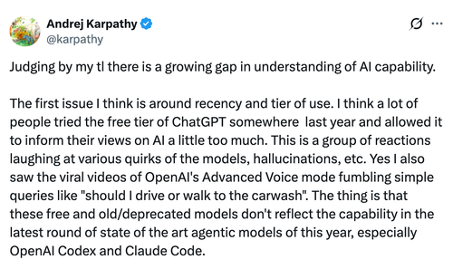 Karpathy：AI 能力认知鸿沟正在急剧拉大，两个世界已经分裂.png