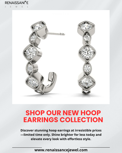 Shop New Hoop Earrings Collection | Silver Diamond Hoop Earrings | Renaissance Jewel.png