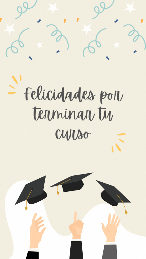 Beige Gray Illustration Happy Graduation Instagram Story.gif