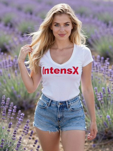 junge deutsche blondine lavendel feld IntensX shirt.png