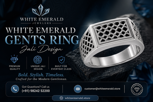 White Emerald Gents Ring Jali Design – Modern Elegance for Men.png