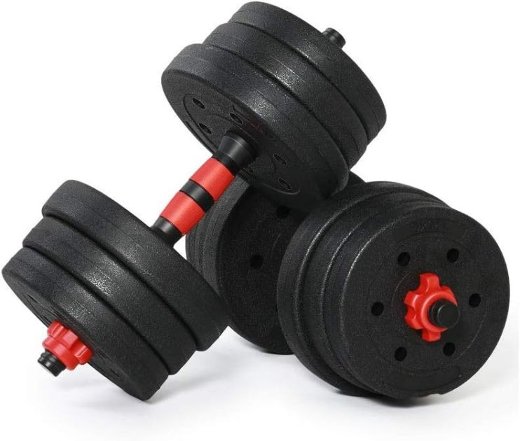 2pcs20kg Fitness Dumbbells Detachable Dumbbell Set Barbells Equipments Arm Muscle Trainer Household Exercise Supplies