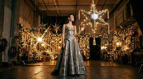 portrait shot of beautiful confident top model Vittoria Ceretti, she is wearing a unique couture ste.png