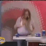 Women Crushes Beer Cans With Boob.gif