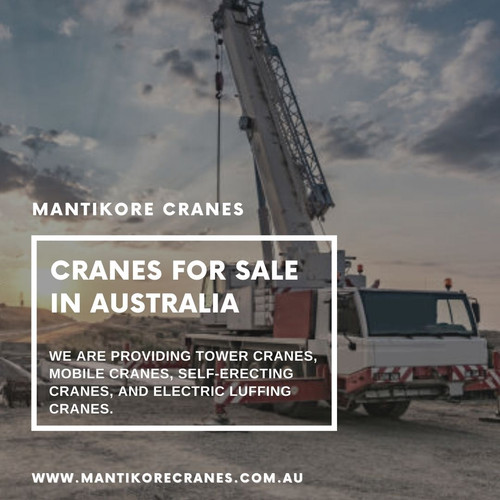 Looking for trusted cranes for sale in Australia Company? Mantikore Crane is the best company for crane hire. Mantikore cranes provide industry-leading warranty terms on our products. 24/7 Australia wide after-sales support. Our Crane is highly being used at construction sites to make the entire work stress-free and increase productivity. We are also providing mobile cranes, Self-erecting cranes and self-erecting cranes. We provide the best cranes for sale or hire. Our Crane is highly being used at construction sites to make the entire work stress-free and increase productivity. Also, get effective solutions for any requirements of your projects for the best price & service, visit our website today! Contact us at 1300626845. Website:  https://mantikorecranes.com.au/
