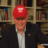 Biden laughing with Trump hat.gif