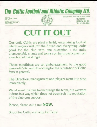 Celtic fans told to cut it out IMG 0482.png