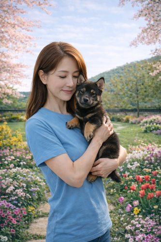 봄, 정원에서 3개월 된 아가 레오.png