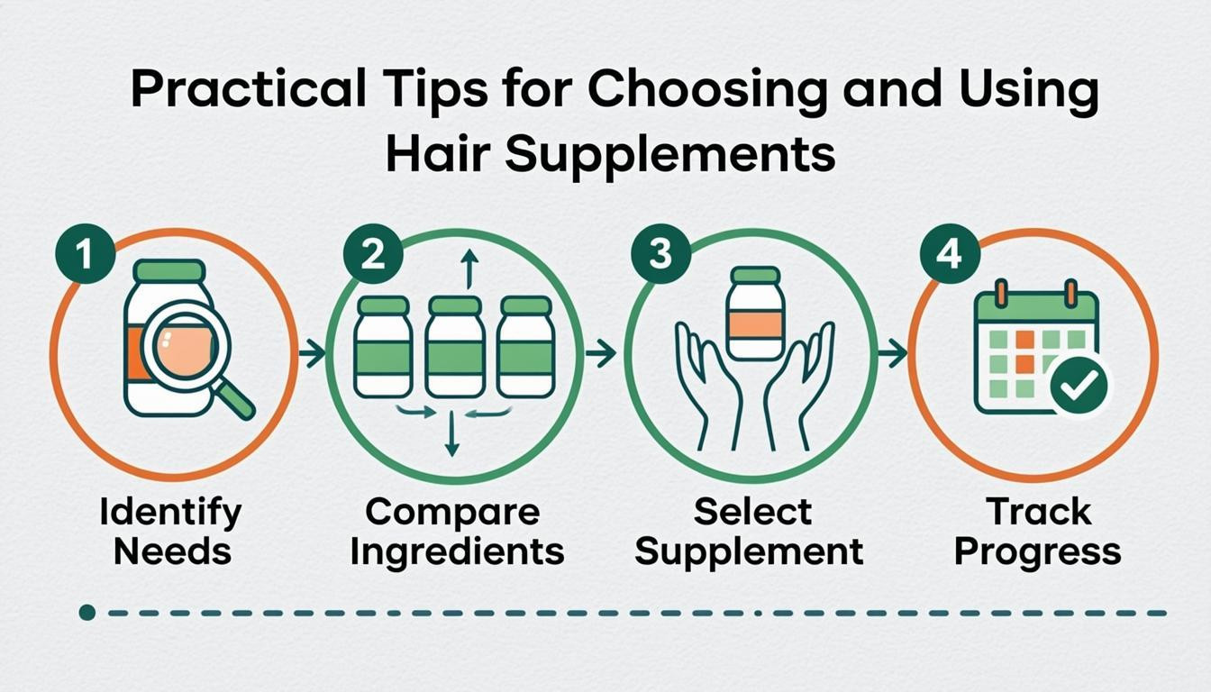 tutorial visual: Practical Tips for Choosing and Using Hair Supplements