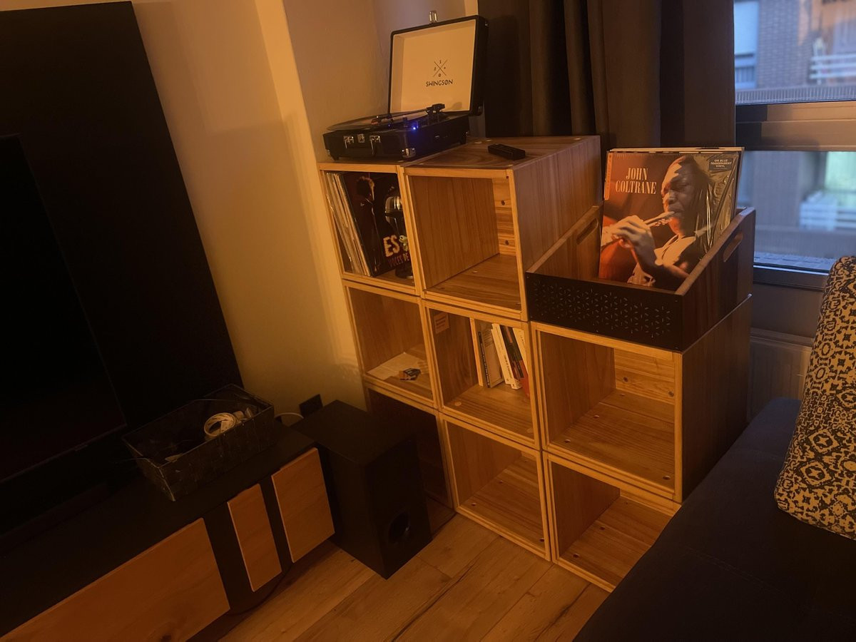 Vinyl record wall display with proper sleeve protection