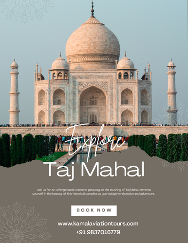 Brown and White Simple Taj Mahal Travel Flyer.png