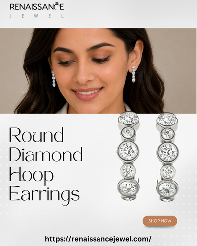 Elegant Round Diamond Hoop Earrings | Renaissance Jewel.png