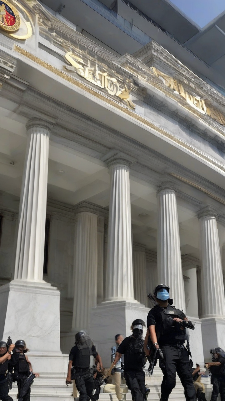 Philippine law enforcement agents gather outside Senate building, official says