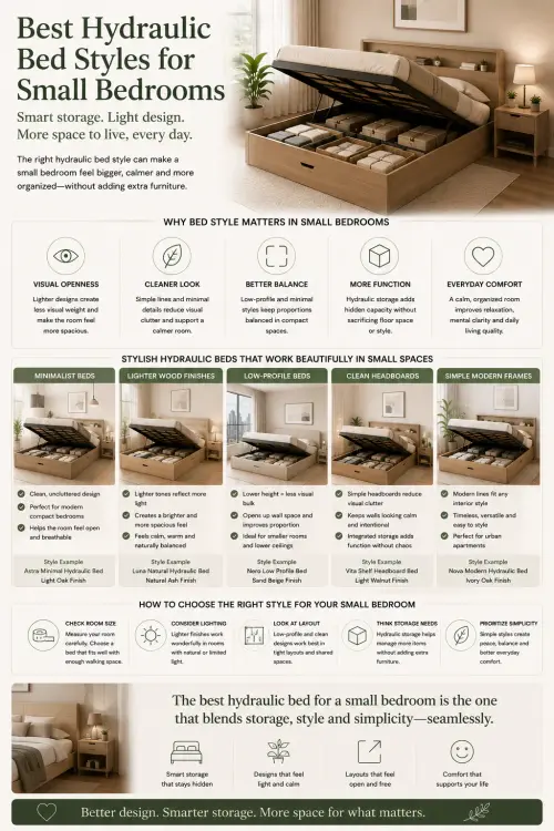 best hydraulic bed styles small bedrooms.webp