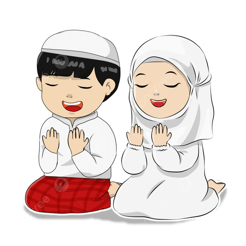 pngtree muslim kids praying vector character cartoon png image 9074081.png