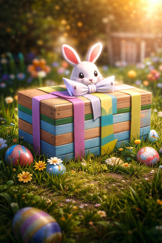 Koszyk zajaczka w pastelowych kolorach.png