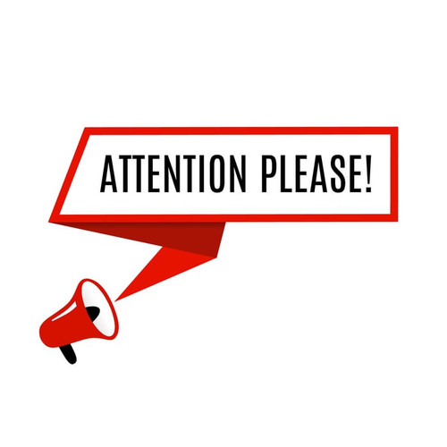 attention please announcement sign with megaphone flat illustration important alert icon vector.jpg