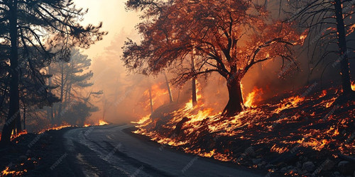 blazing tree engulfed inferno wildfire endangering urban area posing hazards vehicles occupants dead.jpg