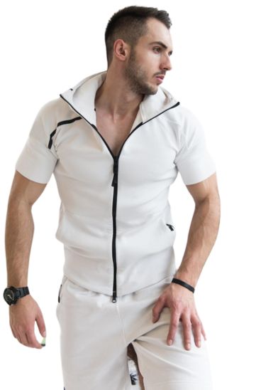 Pure White Zipper Fitness Wear - $3.jpg