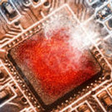 The processor chip overheats and burns in the socket on the computer motherboard
