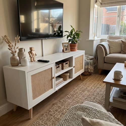 Our white tv unit gives the grandkids somewhere proper to land.png