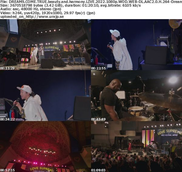 [TV-Variety] DREAMS COME TRUE “beauty and harmony” LIVE in LOVE SUPREME JAZZ FESTIVAL JAPAN 2022 (2022.05.14)