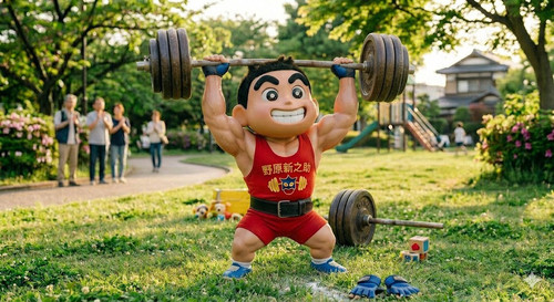 大力士蠟筆小新站著舉起大槓鈴.jpg