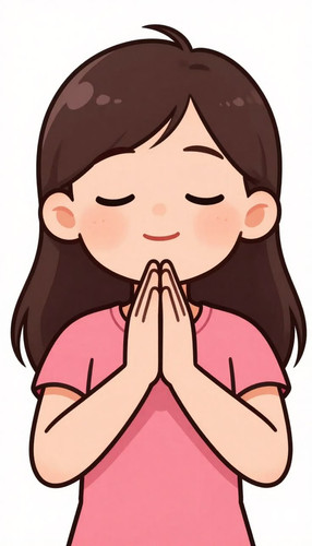 Peaceful Prayer Girl Illustration Spiritual Wall Art Printable Meditation Decor India.jpg