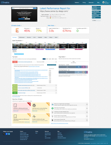 screencapture gtmetrix reports www canine by design com SucPGBah 2026 05 17 09 57 02.png