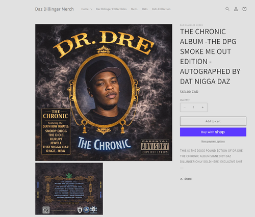 Drz Rapper LAWSUIT?: DAZ selling Dr Dre’s The Chronic album on his website